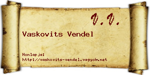 Vaskovits Vendel névjegykártya